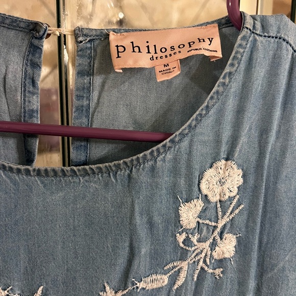 Philosophy Dresses & Skirts - Philosophy Light Blue Floral Embroidered Overalls